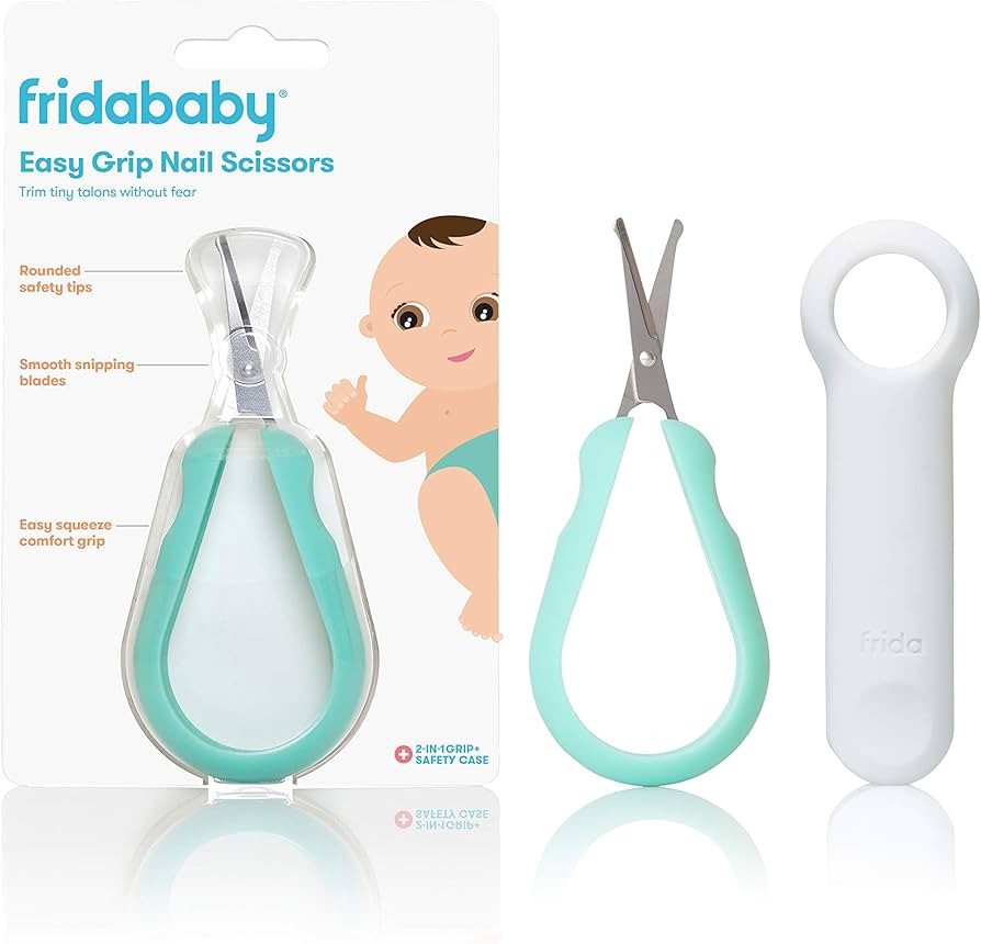 Easy Grip Nail Scissors by Frida Baby Grooming Essentials Safe for Infant Newborn Toddler Nails | Amazon (US)