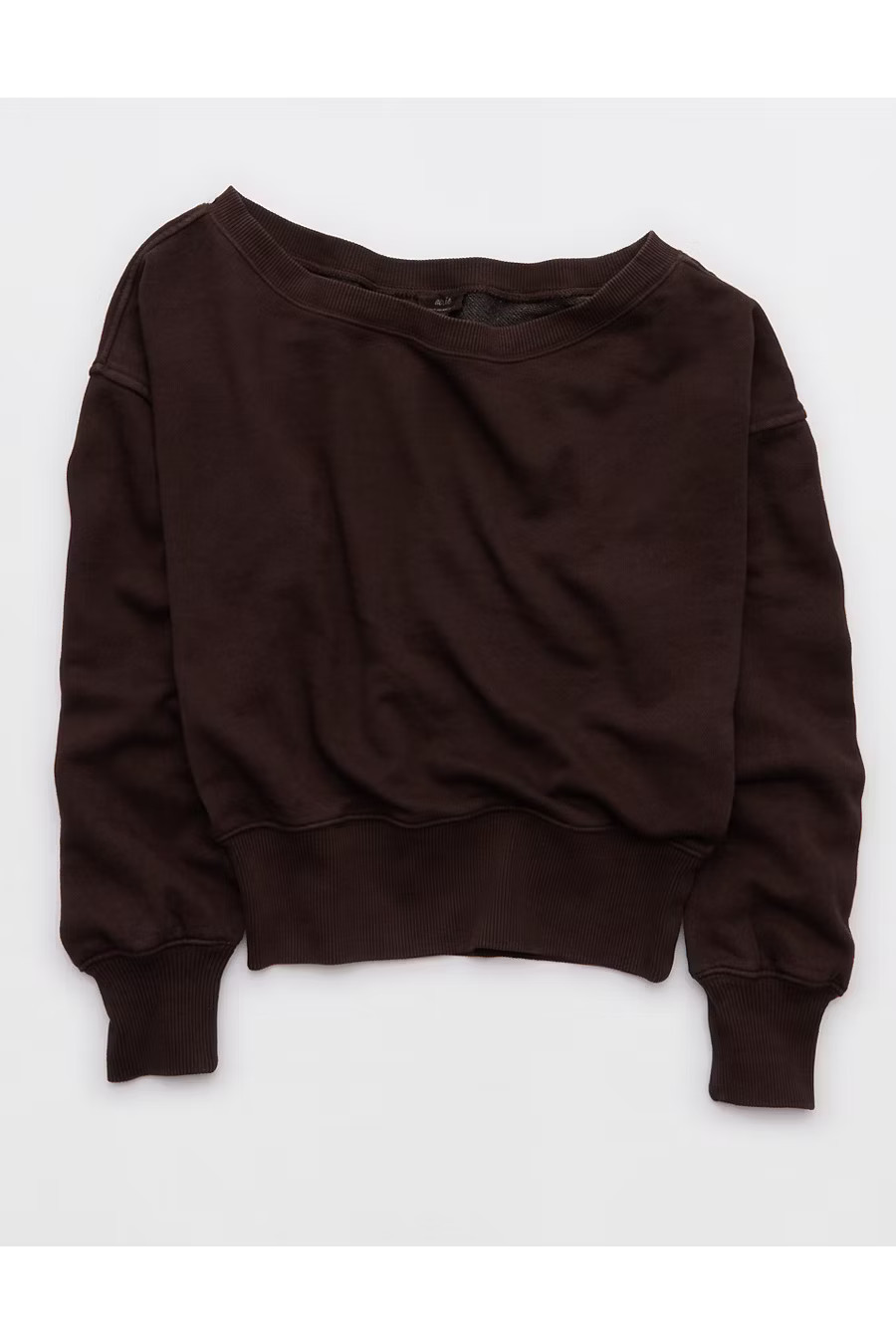 Aerie Off The Shoulder Sweatshirt Women's Deep Earth S | Aerie