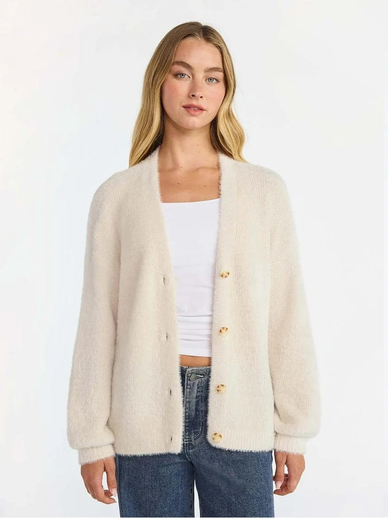No Boundaries Fashion Button Front Cardigan, Women's | Walmart (US)