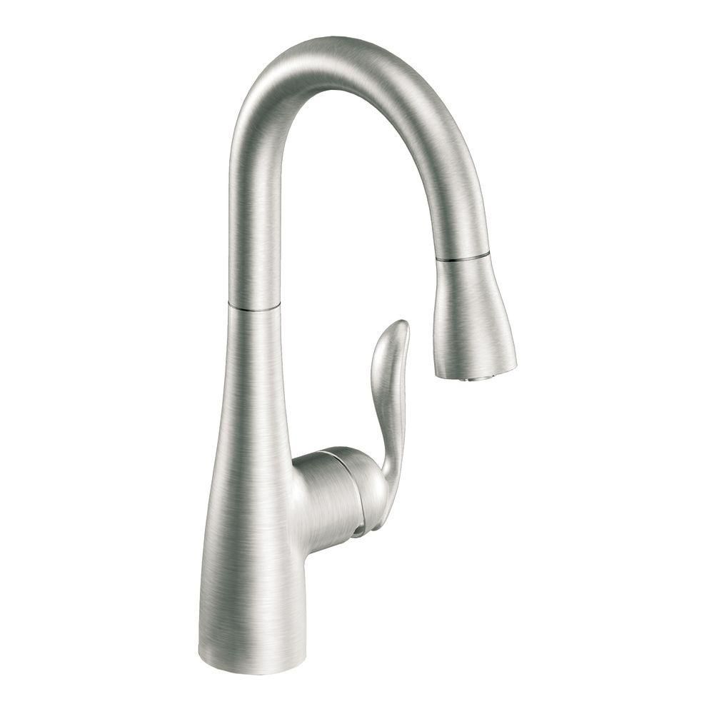 MOEN Arbor Single-Handle Pull-Down Sprayer Bar Faucet with Reflex and Power Clean in Spot Resist ... | The Home Depot