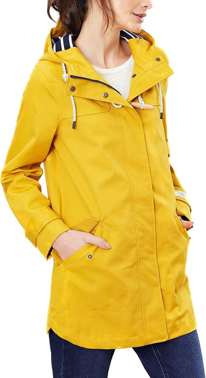 Joules Coast Mid Length Womens Waterproof Jacket UK 10 Reg Antique Gold | Amazon (US)