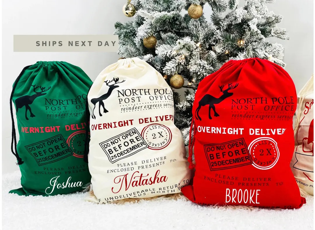 Jumbo Santa Bag, Oversized Santa Sack, Christmas Bag, Personalized Christmas Bag, Bag for Present... | Etsy (US)