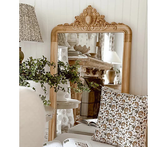 Cozy Cottage by Liz Marie 59" Carved Wood Standing Mirror | QVC