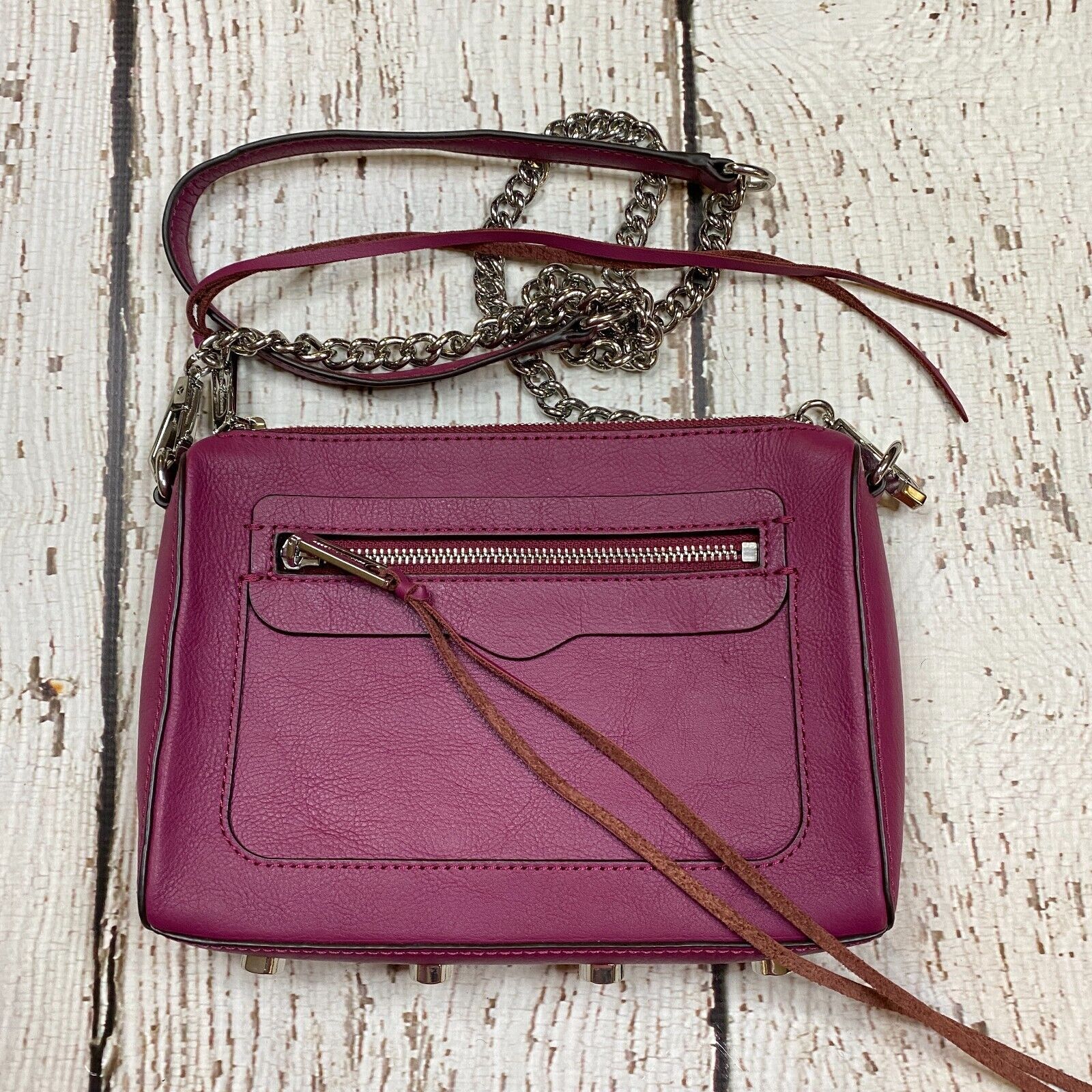 Rebecca Minkoff Avery Port Wine Purple Crossbody Purse Handbag Silver Hardware | eBay AU