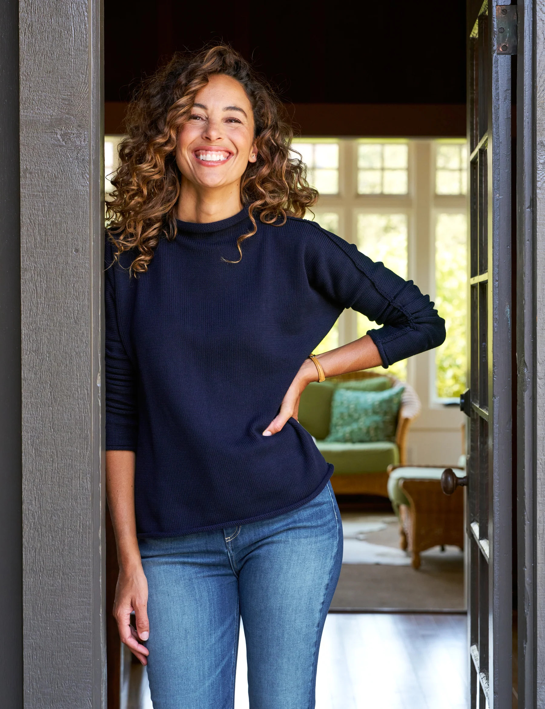 MONTEREY Navy, Pure Italian Cotton | Frank & Eileen