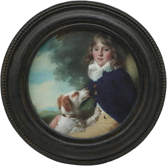 SYLVIA'S SHOP 3x3 Small Vintage Round Picture Frame, Mini Antique Black Grey Ornate Circle Photo ... | Amazon (US)