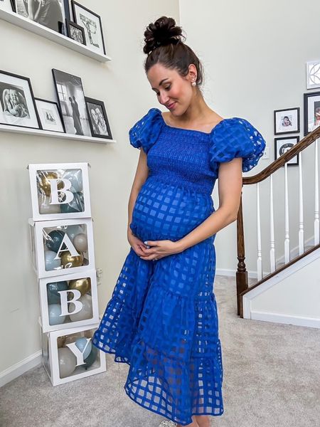 Perfect baby shower dress for a soon to be boy mom! 💙

Bump friendly blue dress // maternity dress // baby shower dress // puff sleeve dress // blue dress // tiered dress 

#LTKunder100 #LTKbump #LTKFind