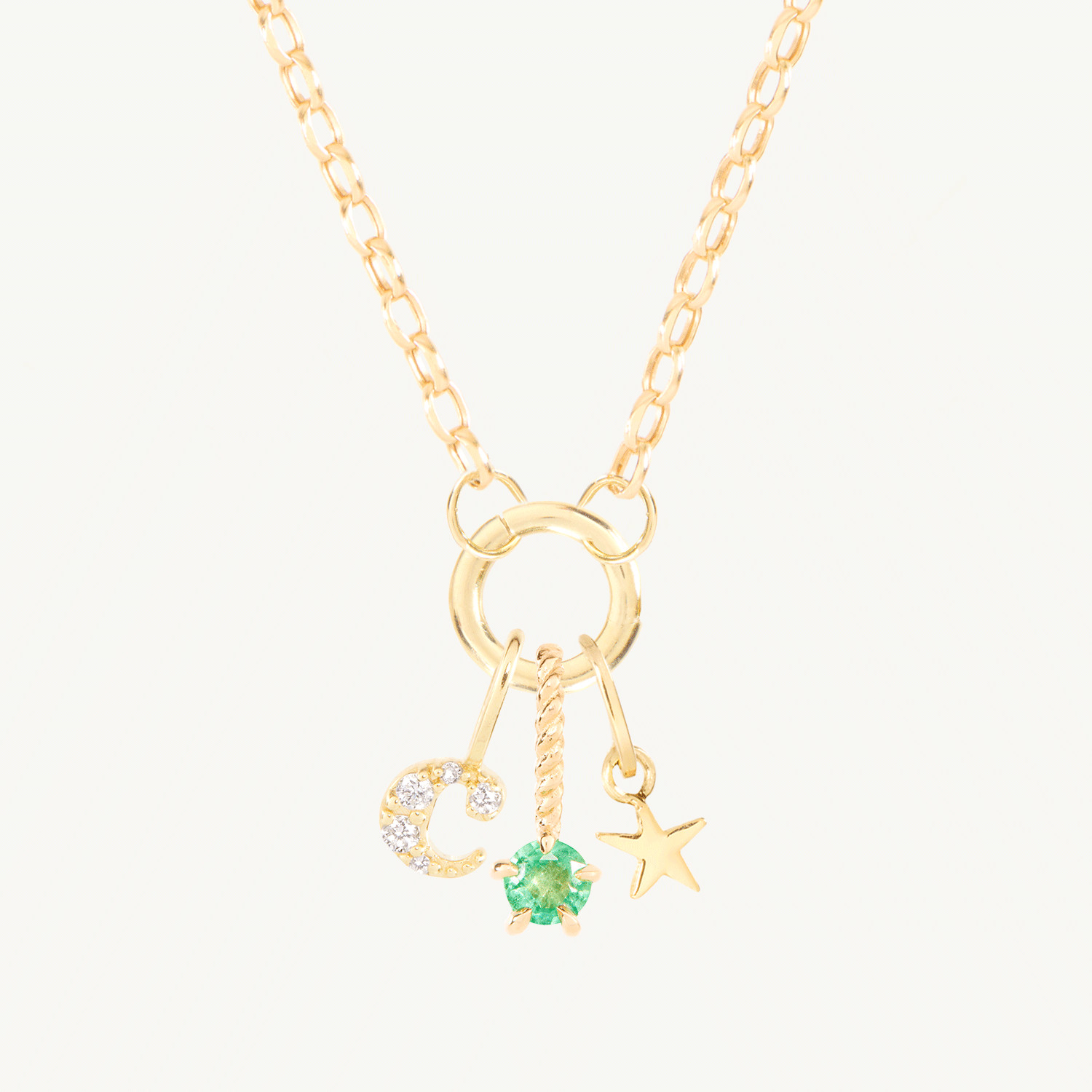 Memento Custom Gold Charm Holder Necklace | Catbird