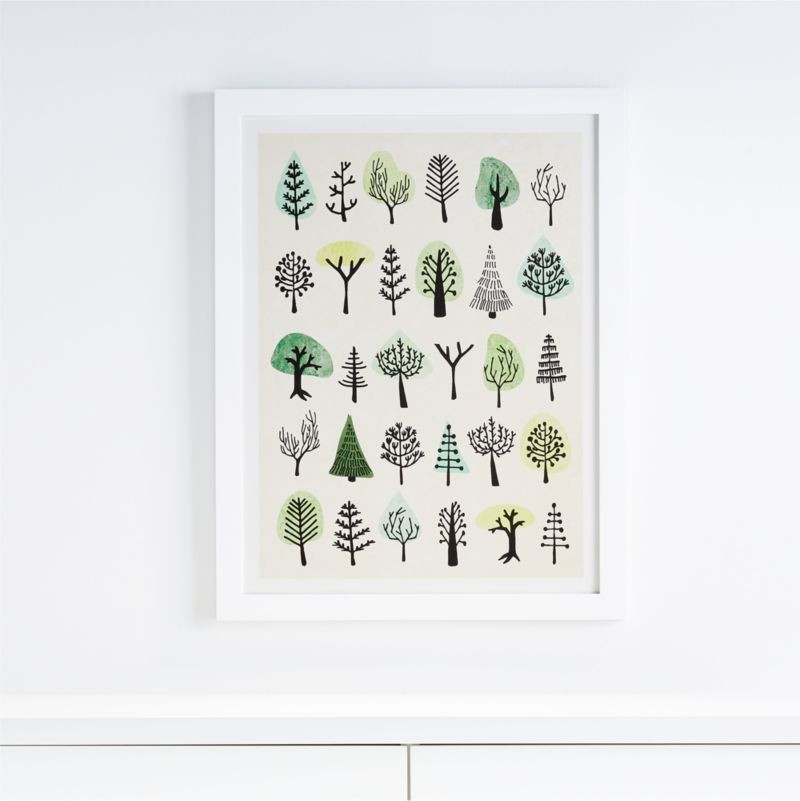 Happy Trees Framed Wall Art + Reviews | Crate & Kids | Crate & Barrel