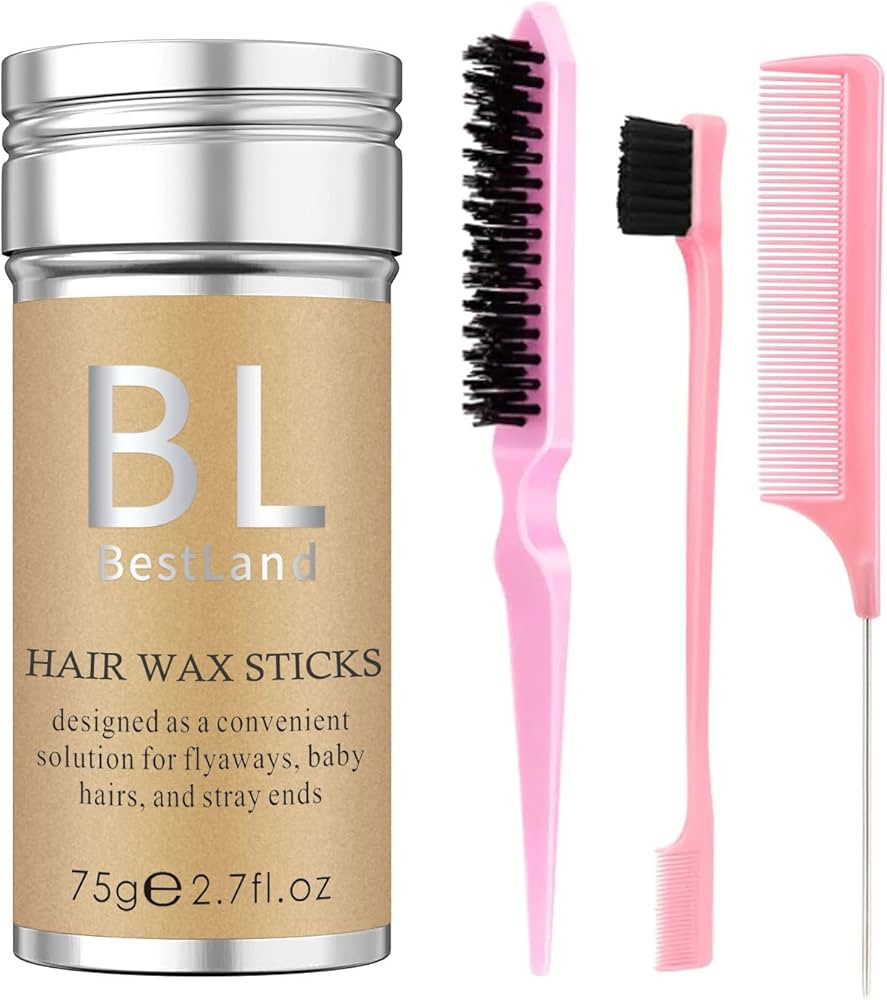 4Pcs Hair Wax Stick & Slick Back Hair Brush Versatile Hair Styling Set, Hair Wax Stick for Flyawa... | Amazon (US)