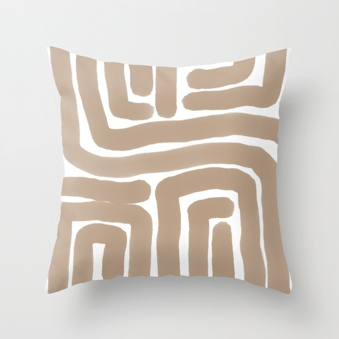 Tan Lines Abstract Print Couch Throw Pillow by Lindsay Shapka Art - Cover (16" x 16") with pillow in | Society6