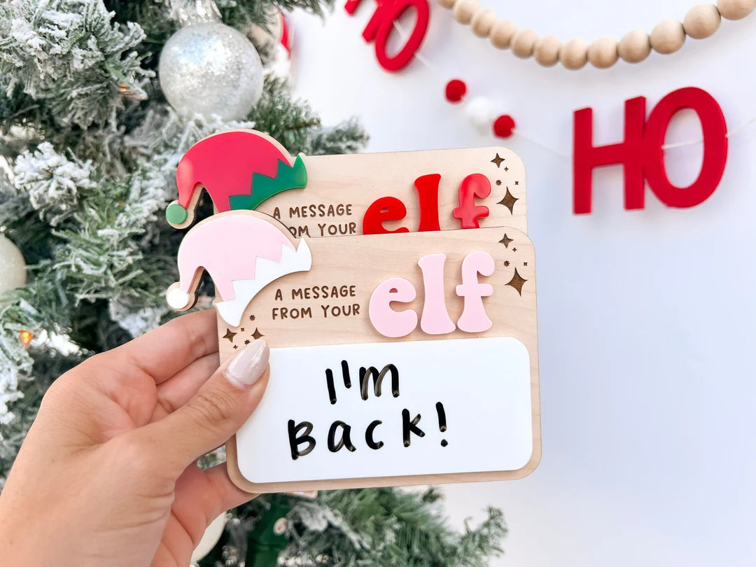 Message From Your Elf Sign, Elf Accessory, Dry Erase Board Reusable Elf Prop, Christmas Decor, Mi... | Etsy (US)