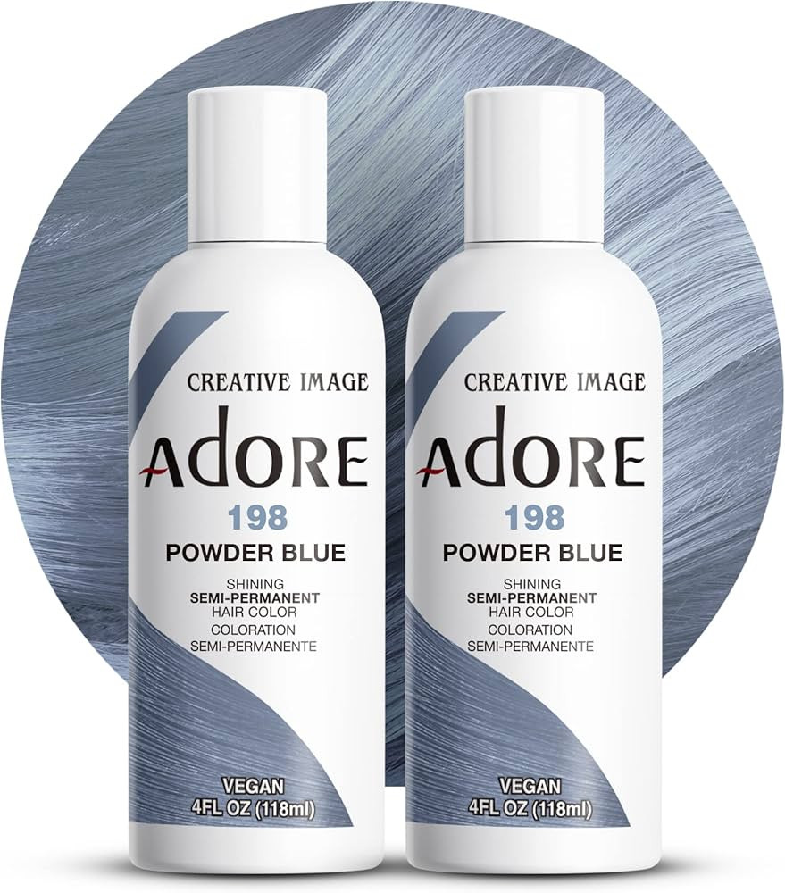 Adore Semi Permanent Hair Color - Vegan and Cruelty-Free Blue Hair Dye - 4 Fl Oz - 198 Powder Blu... | Amazon (US)