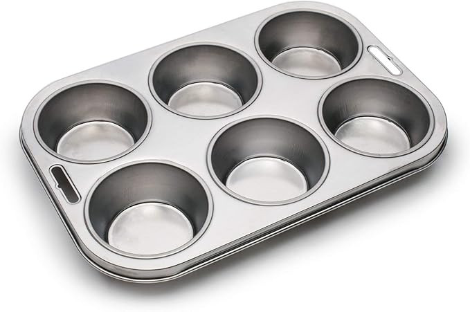 Fox Run 4867 Muffin Pan, 6 Cup, Stainless Steel | Amazon (US)