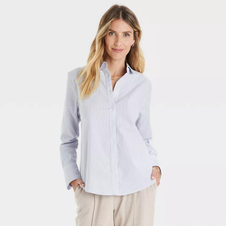 Women's Long Sleeve Oxford Button-Down Shirt - A New Day™ | Target