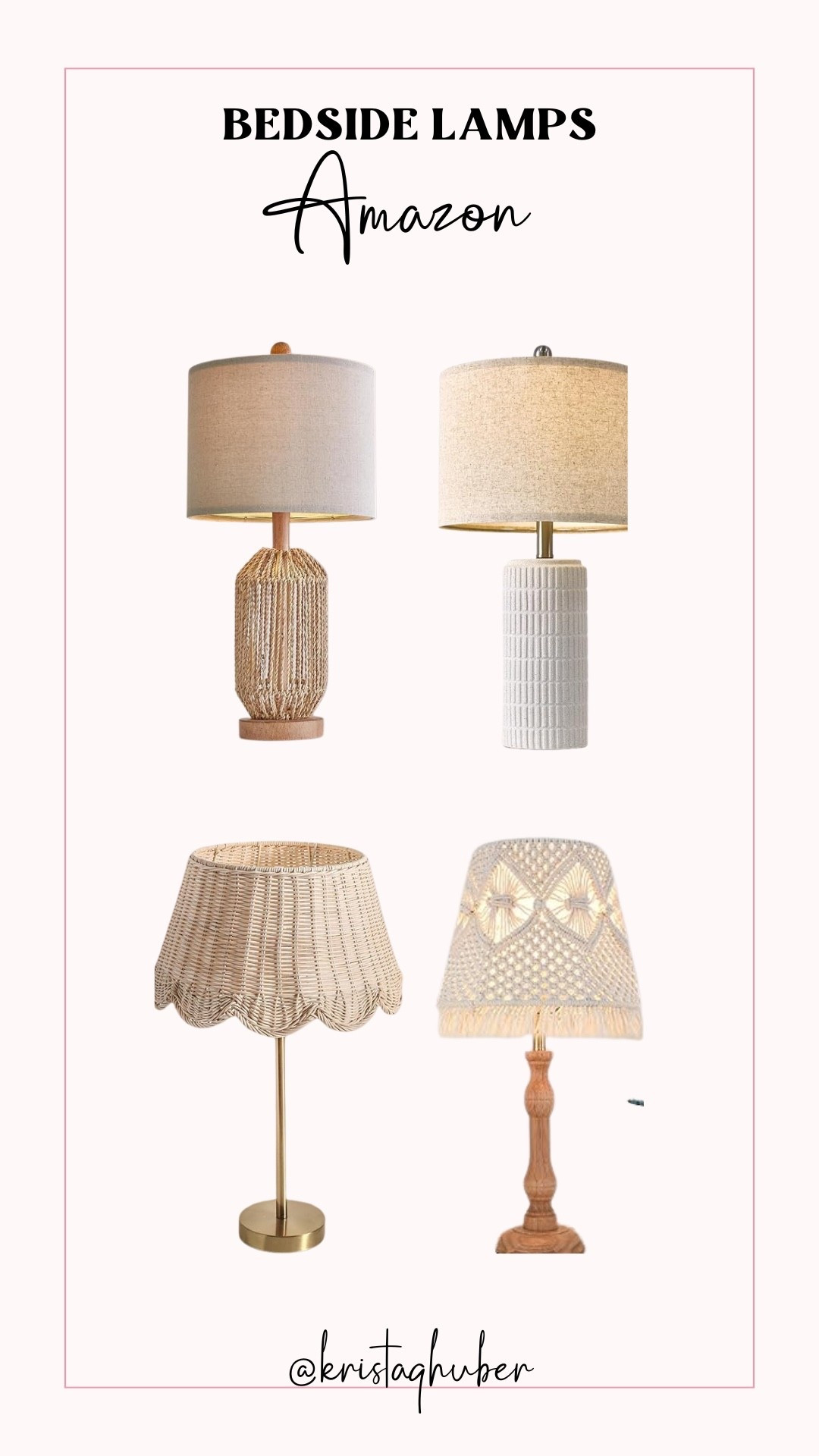 I’ve been working on finishing my room decor before baby #4 is born and I desperately need some bedside table lamps! I can’t believe I’ve lived this long without them. These are my top 4 picks from Amazon!

#LTKHome