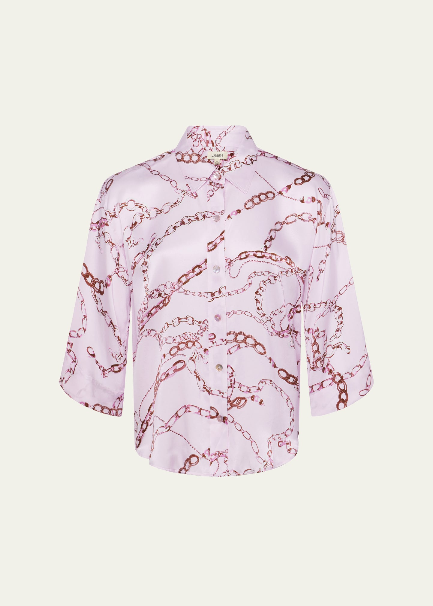 L'Agence Patrice Chain-Printed Silk Blouse | Bergdorf Goodman