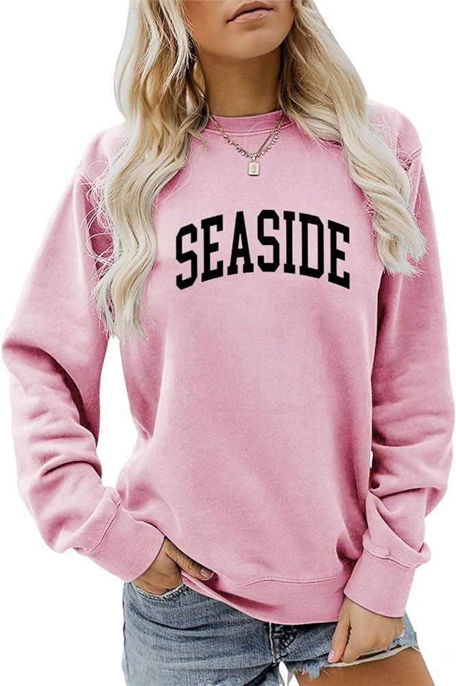 Seaside Sweatshirt Vacay Mode Sweater Women Crewneck Beach Pullover Tops Funny Adventurer Vacatio... | Amazon (US)