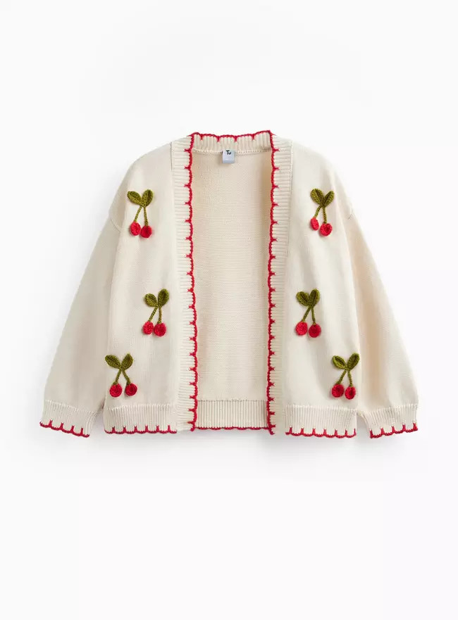 Buy Cream Cherry Print Crochet Cardigan 7 years | Jumpers and cardigans | Tu | Tu Clothing