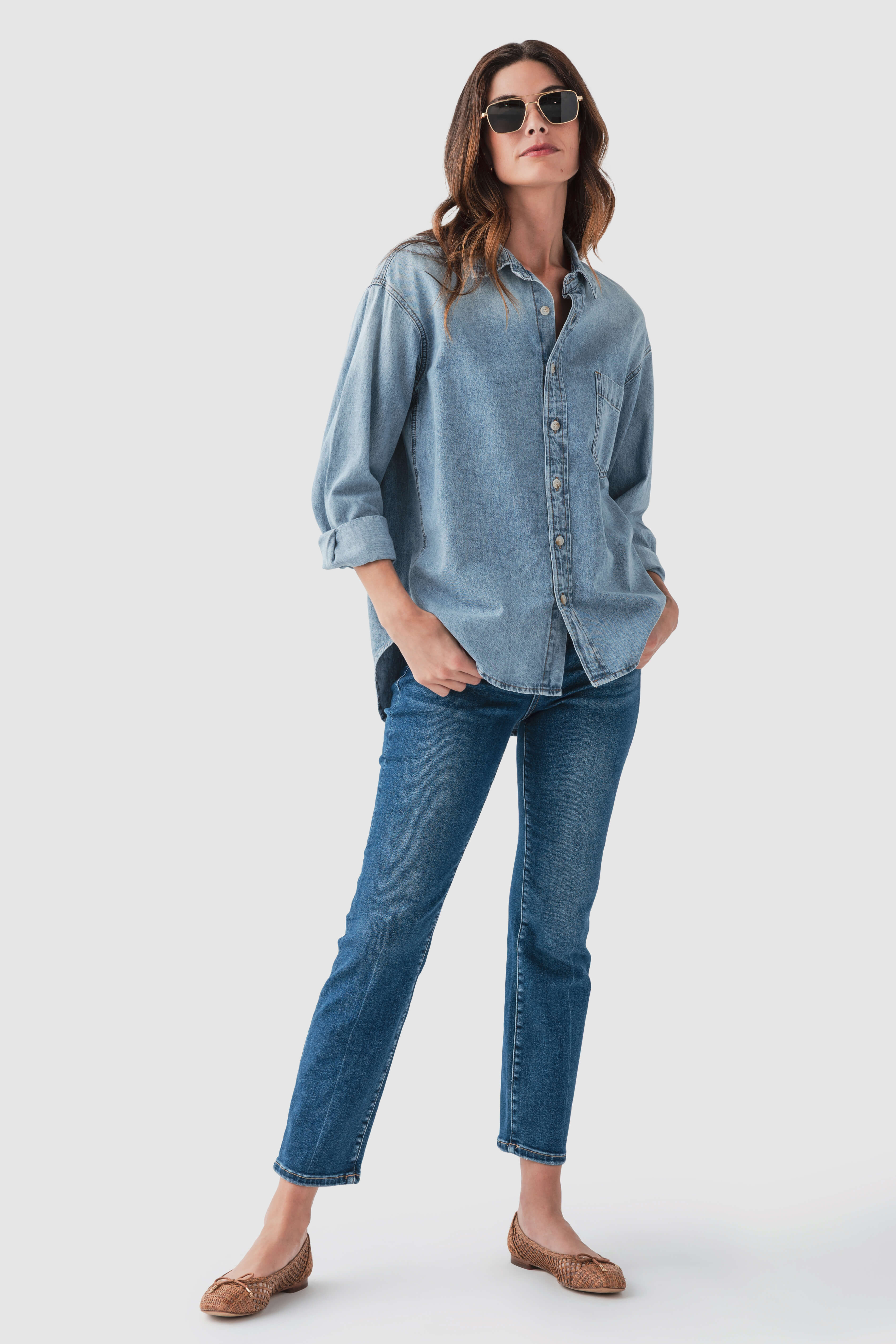 Risen Trish High Rise Straight Crop Jeans | Social Threads