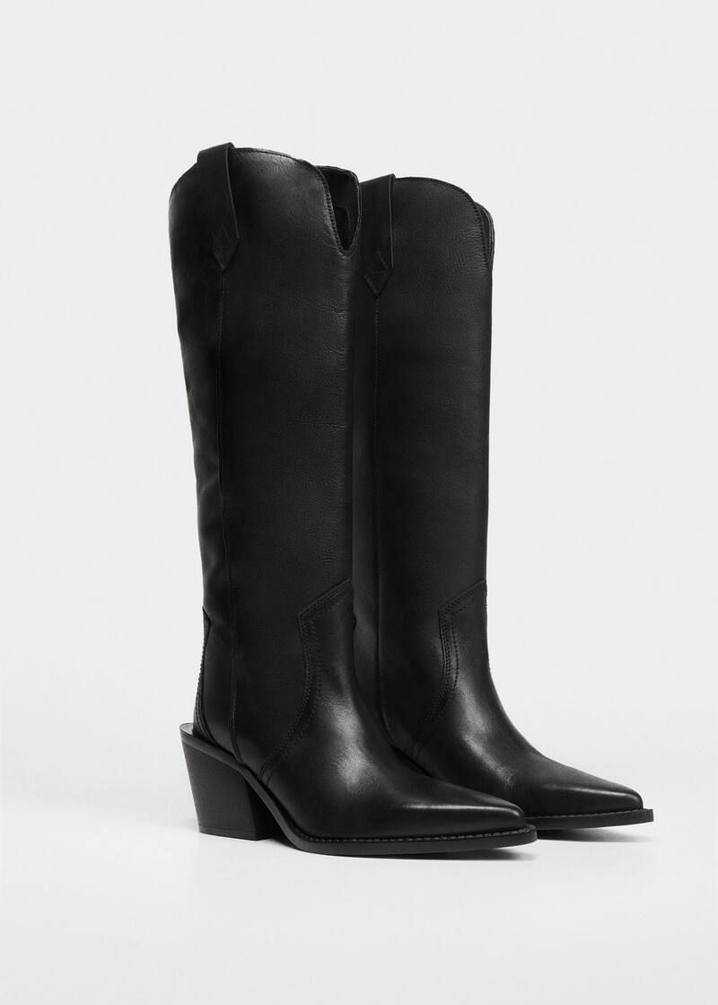 Cowboy leather bootsREF. 37075942-WEST8½US$ 169.99DescriptionLeather, Cowboy style, Pointed, Tal... | MANGO (US)