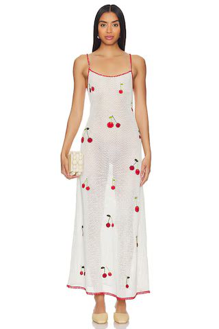 Leslie Amon Treasure Cherry Maxi Dress in White from Revolve.com | Revolve Clothing (Global)