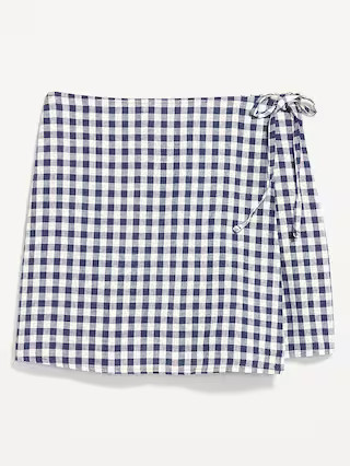 High-Waisted Wrap-Front Mini Skort | Old Navy (US)