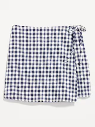 High-Waisted Wrap-Front Mini Skort | Old Navy (US)