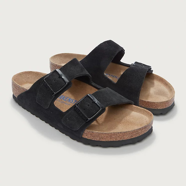 The White Company Birkenstock Suede Arizona Sandals, Black, Size: 41 | The White Company UK & ROW