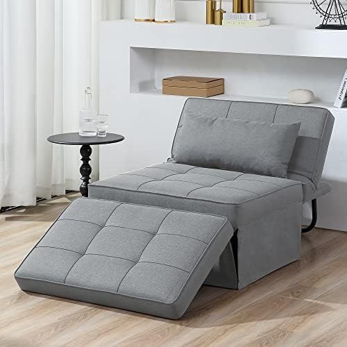 Sofa Bed,4 in 1 Multi Function Folding Ottoman Sleeper Bed,Modern Convertible Chair Adjustable Backr | Amazon (US)