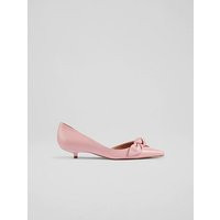 Lily Pink Leather Bow Front Kitten Heel Courts, Candy Pink | L.K. Bennett (UK)