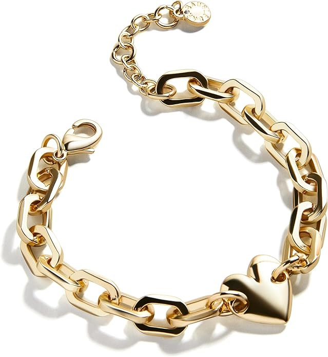 Leah Love Bracelet for Women - Chunky Gold-Plated Chain with Puffy Heart | Amazon (US)