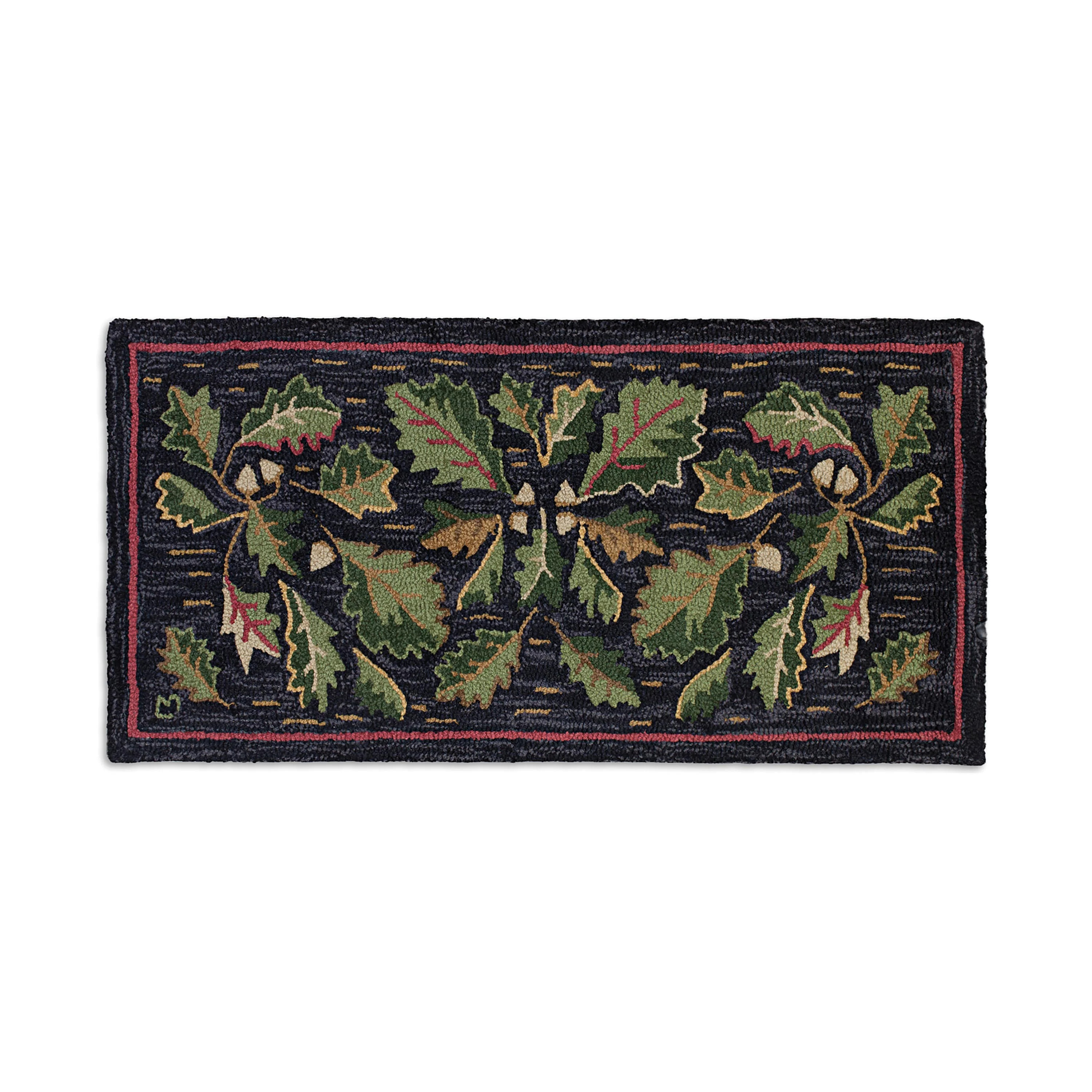 Acorns Hand-Hooked Wool Rug, 24" x 48" | Plow & Hearth
