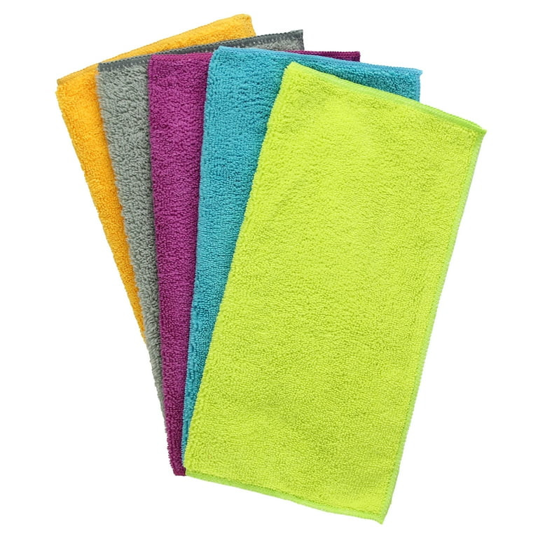 S&T INC. Microfiber Cleaning Cloths, 5 Pack, Multi-Purpose Cloths, 12 in. x 12 in., Assorted Colo... | Walmart (US)