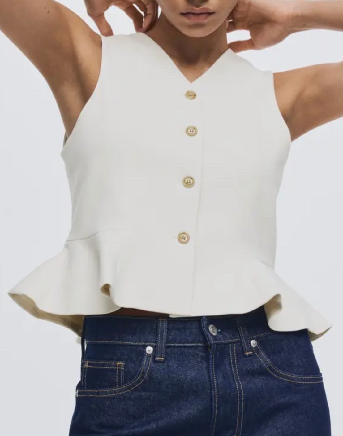 White top
Peplum top
Jeans

#LTKSeasonal #LTKootd #LTKgrwm