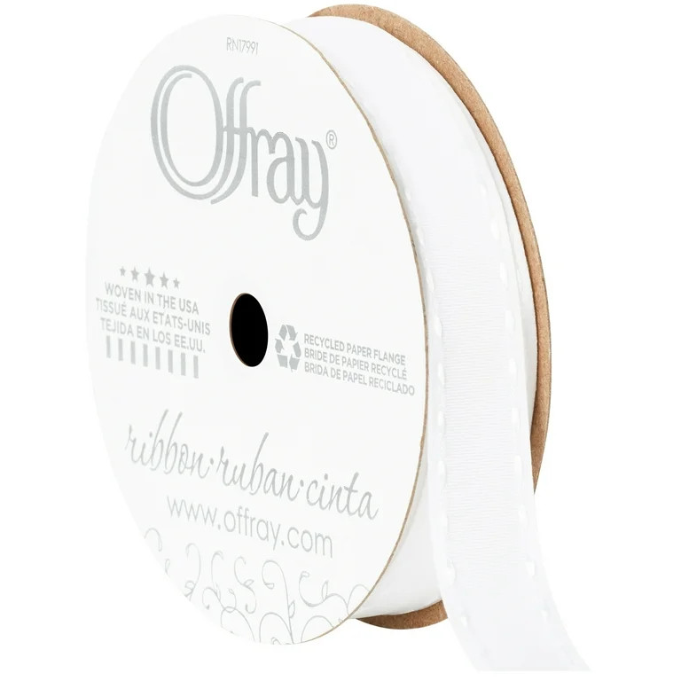 Offray Ribbon, White 7/8 inch Satin Ribbon, 9 feet | Walmart (US)