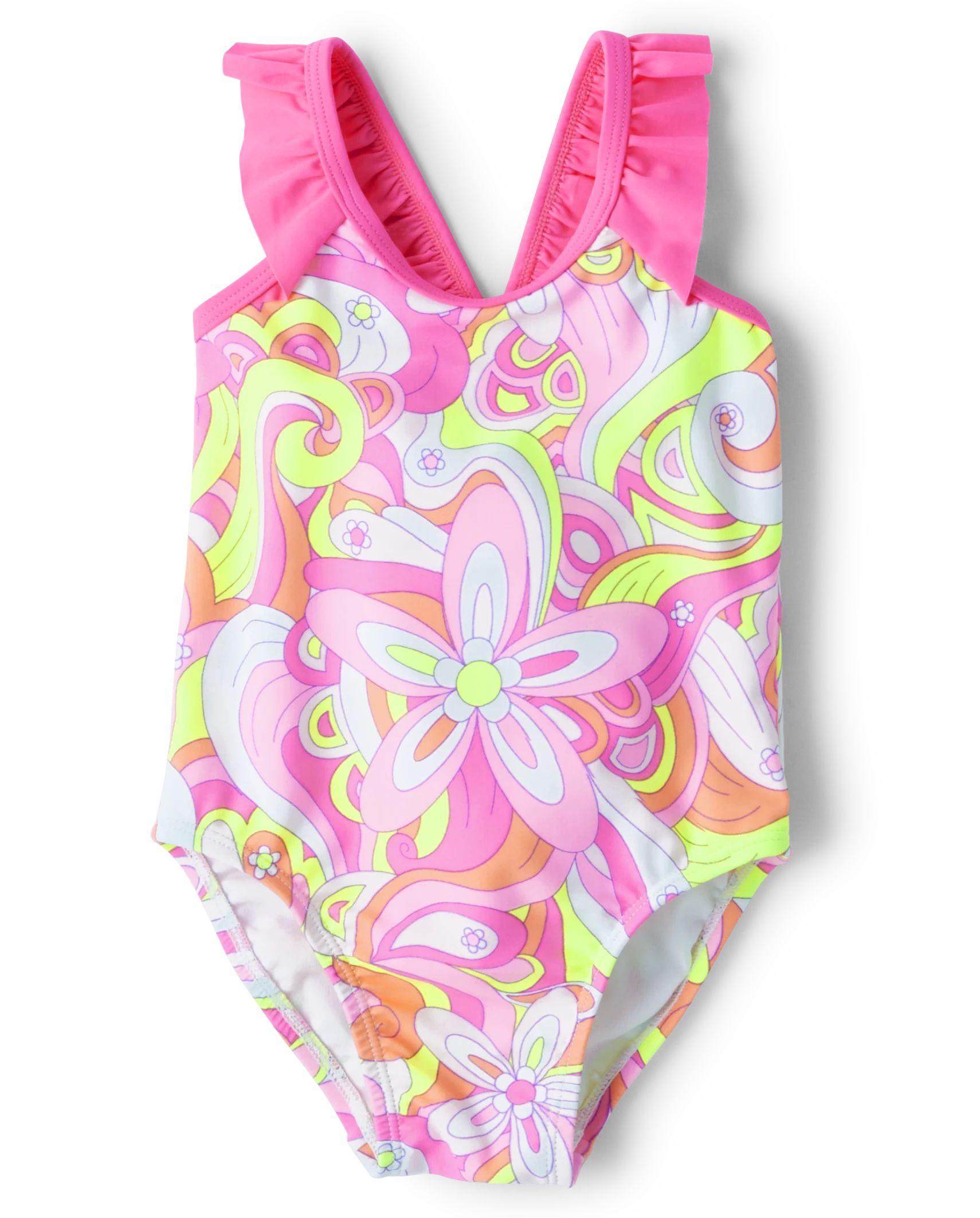 Baby And Toddler Girls Print One Piece Swimsuit - scooter pink neon | The Children's Place