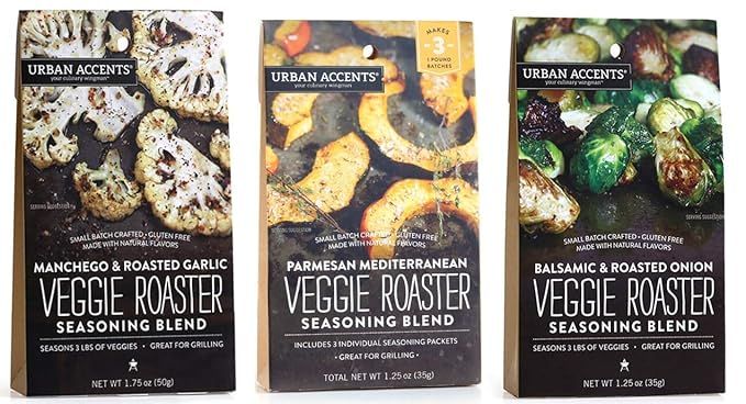 Urban Accents All Natural Gluten Free Veggie Roaster Vegetable Seasoning 3 Flavor Variety Bundle:... | Amazon (US)