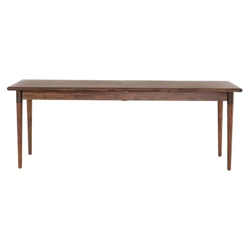 Hayden Rustic Brown Acacia Wood Rectangular Extendable Dining Table - 84-104"W | Kathy Kuo Home