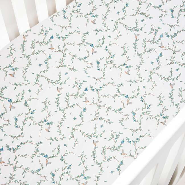 Gooselings | Secret Garden Print Crib Sheet, Ivory (Prints) | Maisonette | Maisonette