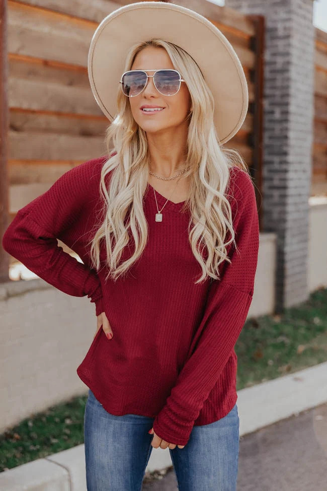 Living Lovely Blouse Burgundy FINAL SALE | The Pink Lily Boutique