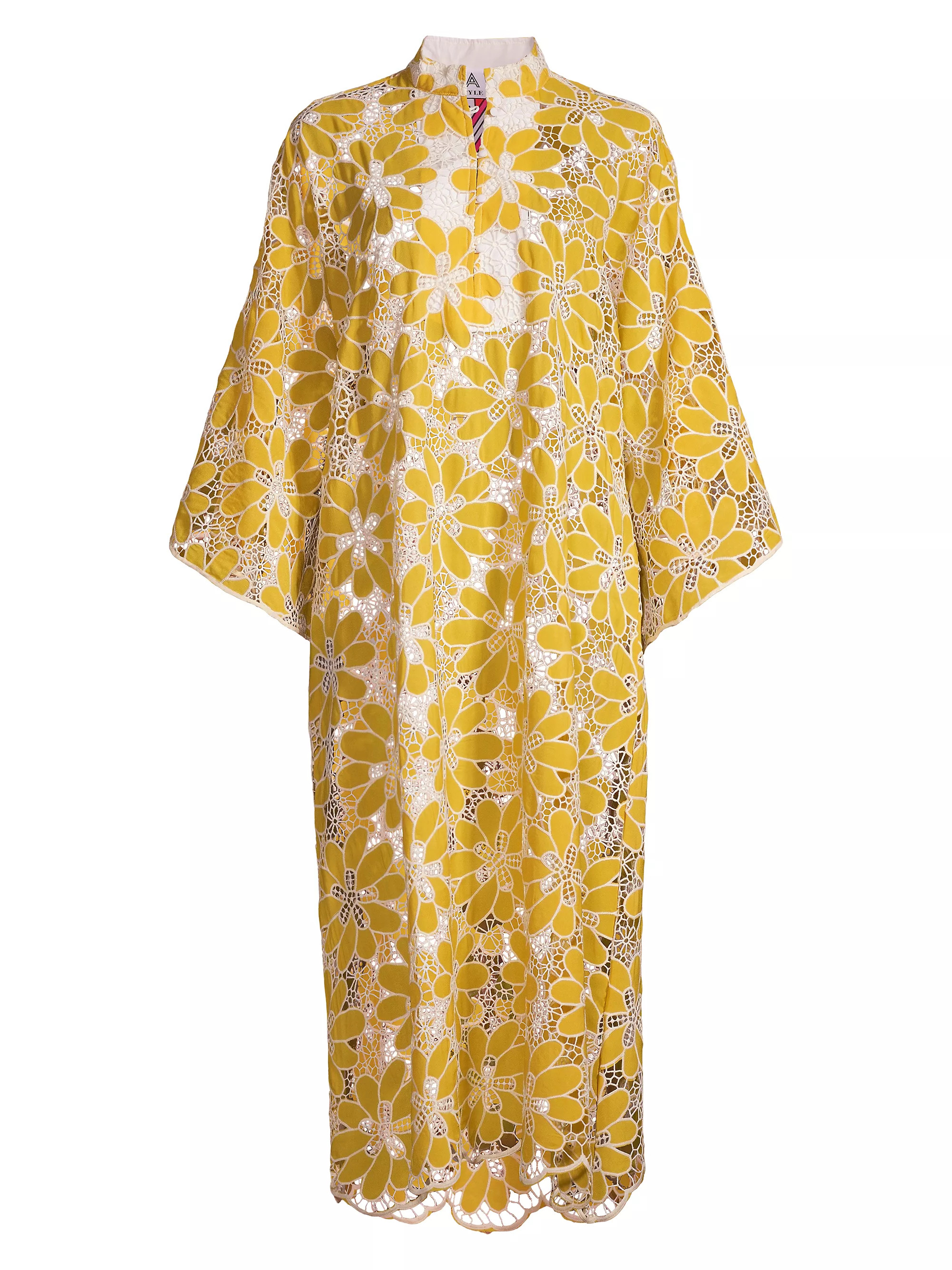 Shop La Vie Style House Floral Appliqué Lace Maxi Caftan | Saks Fifth Avenue | Saks Fifth Avenue