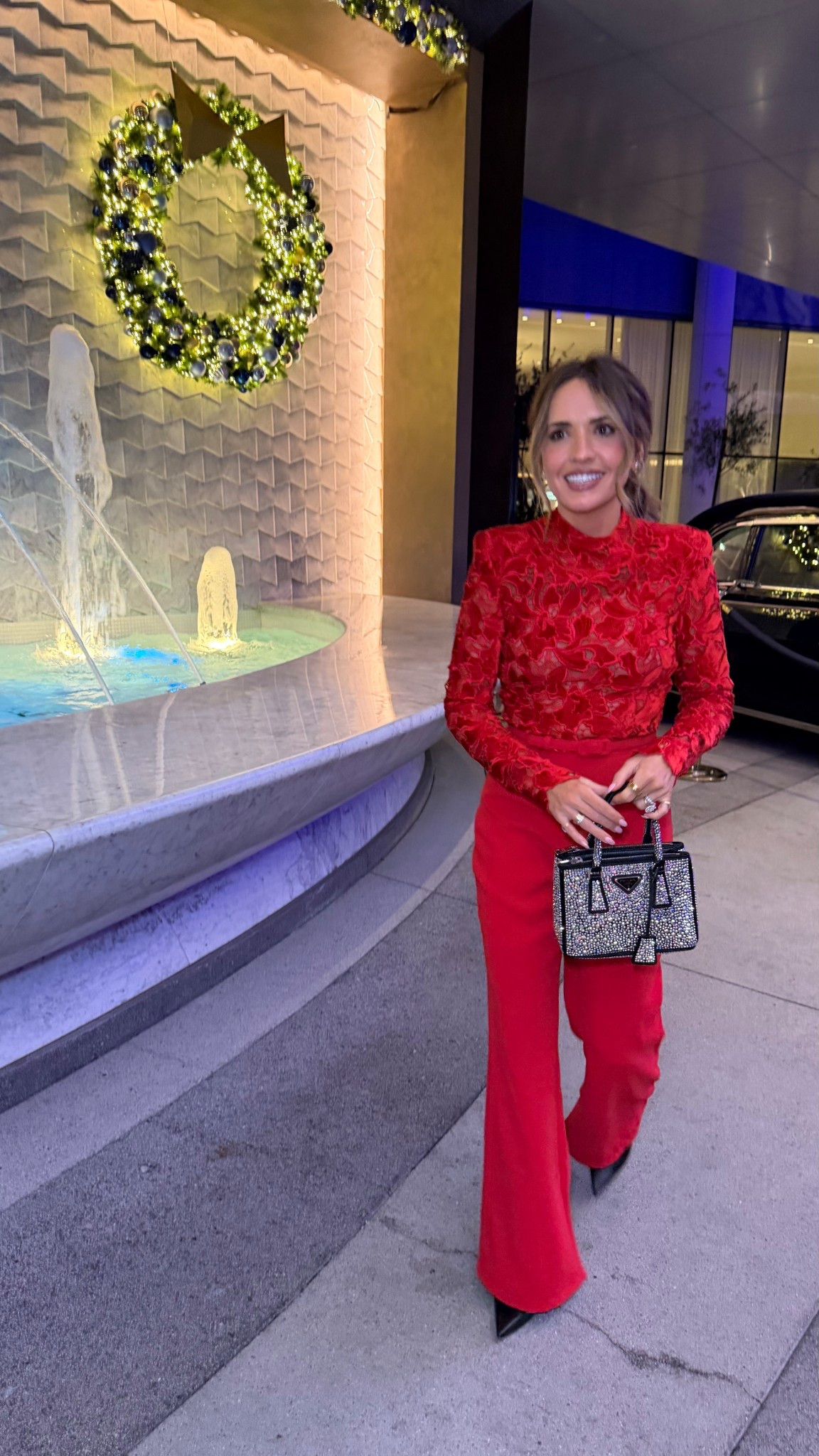 What I wore in vegas for dinner - love this red jumpsuit 