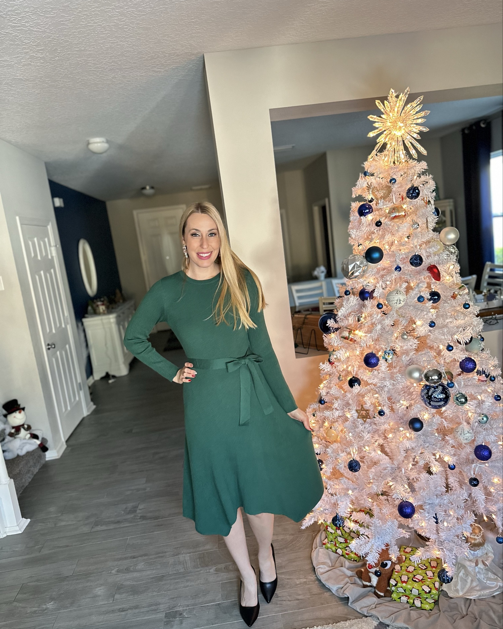 Long green sweater dress 
🎄 such a cute dress for the holidays 
🎄 stretchy and fits true to size 
🎄 comes in other colors 

#LTKHoliday #LTKStyleTip #LTKFindsUnder50