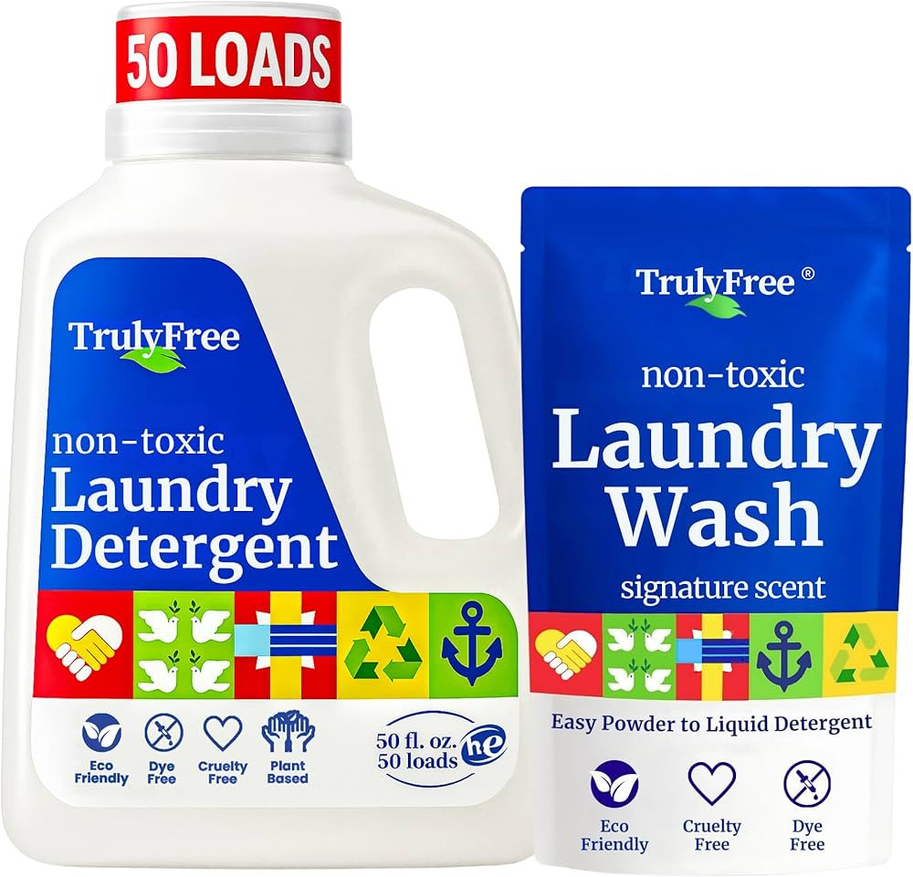 Truly Free Natural Laundry Detergent for Sensitive Skin | Eco Friendly, Plant Based, Baby Clothes... | Amazon (US)