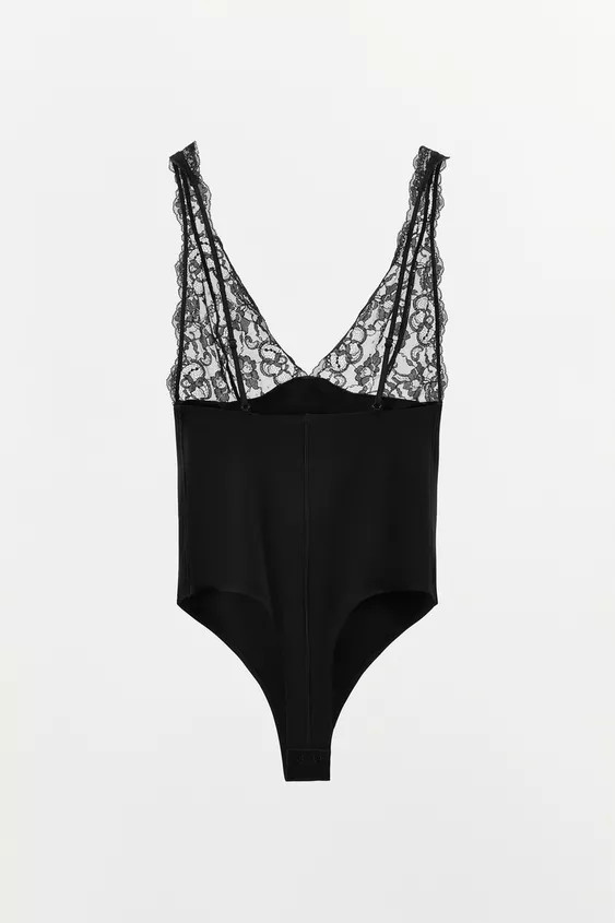 COMBINED BODYSUIT WITH POLYAMIDE LACE | Zara UK