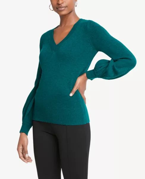 V-Neck Blouson Sweater | Ann Taylor Factory