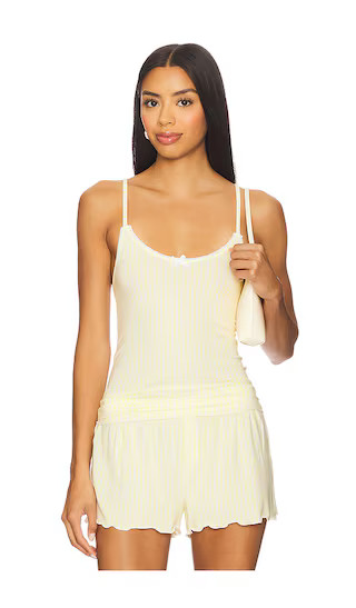 Butter Sleep Tank in Lemon Pinstripe | Revolve Clothing (Global)