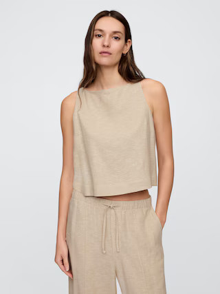 Linen-Blend Apron Top | Gap Factory