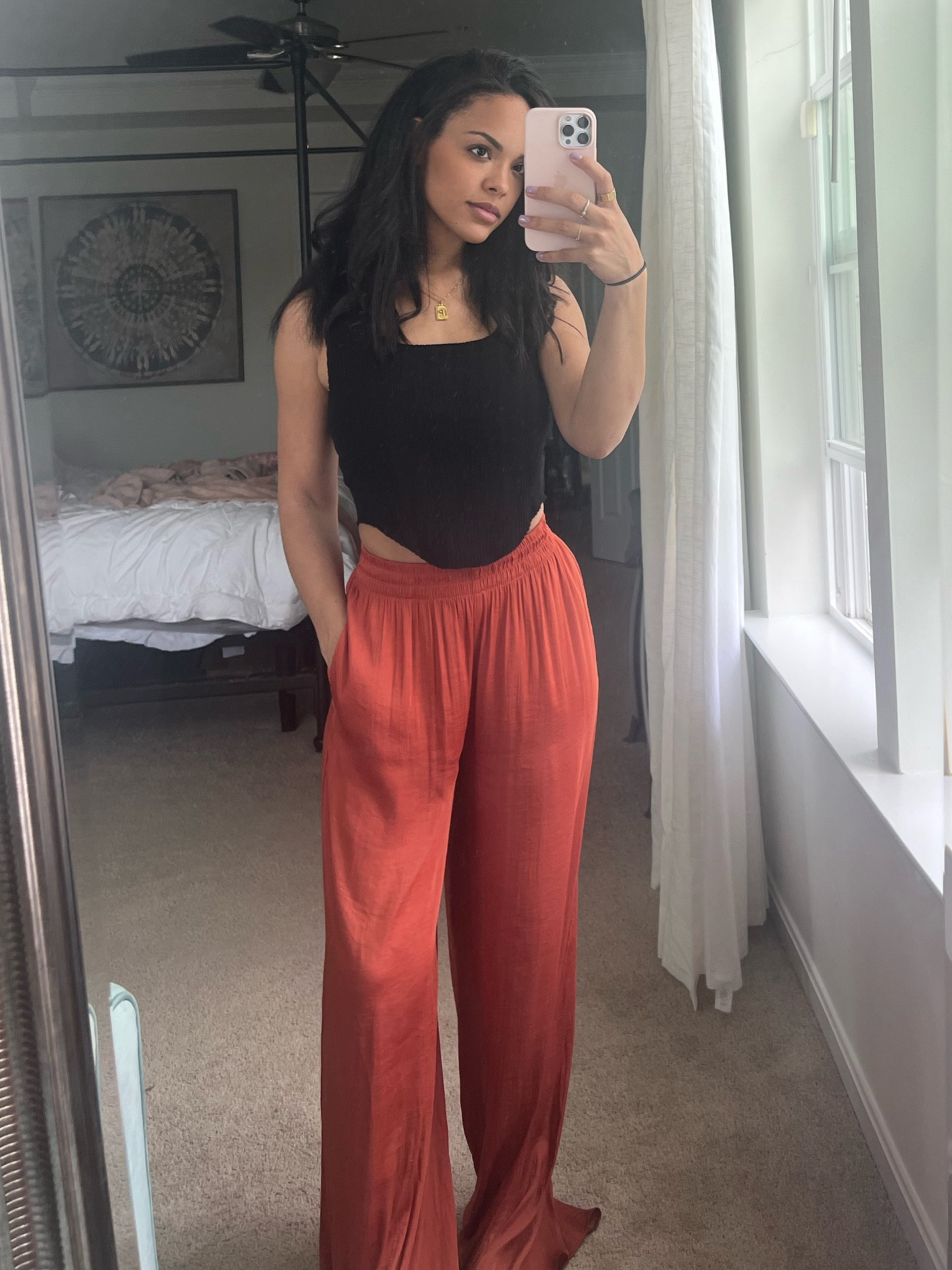 This black top is over 50% off! I’m wearing a size small - quality is sooo good and you can dress up or dress down 

#LTKFind #LTKunder100 #LTKsalealert